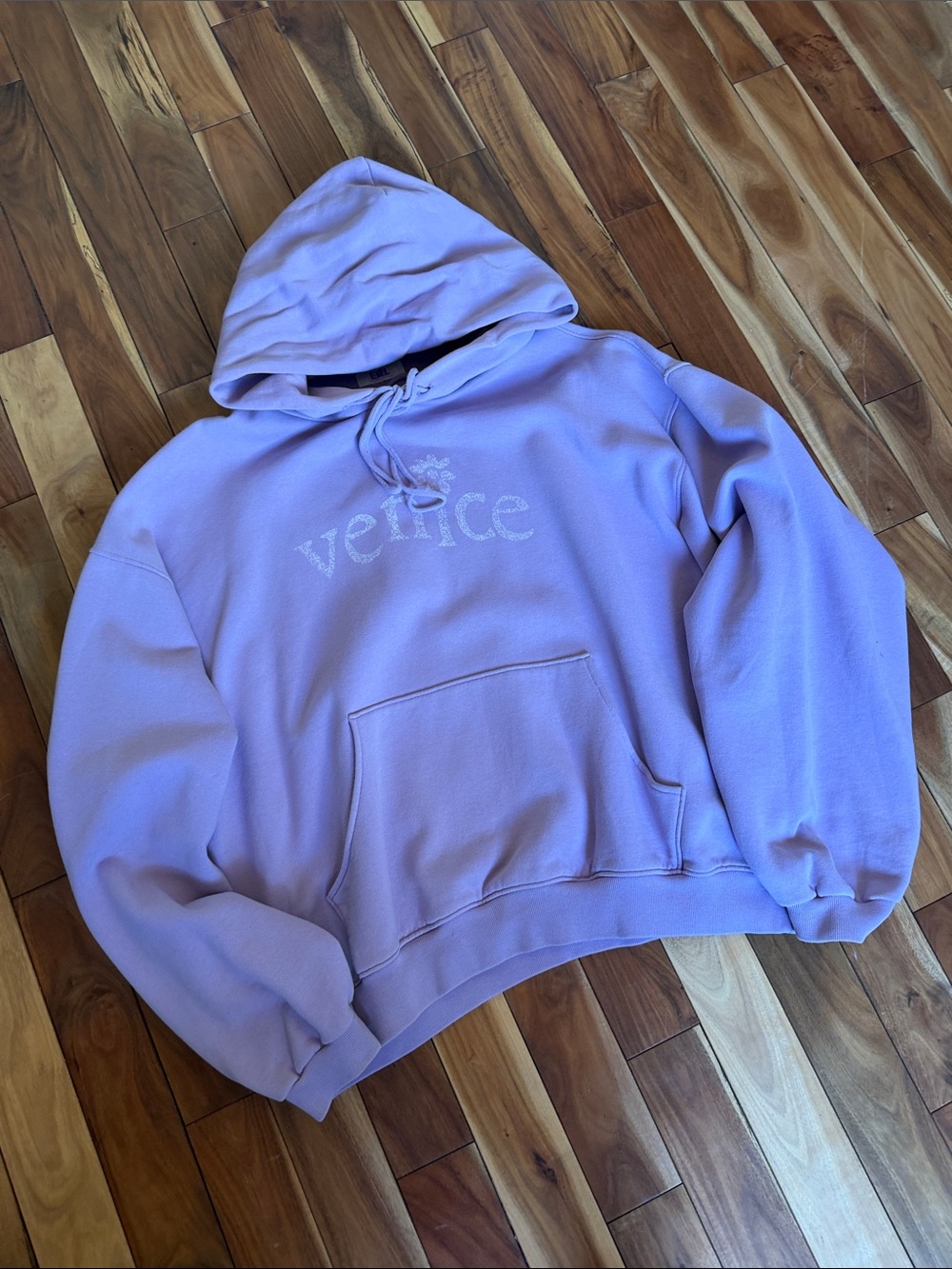Erl Venice Logo Lavender Hoodie - Relaxed Pullover Sweatshirt